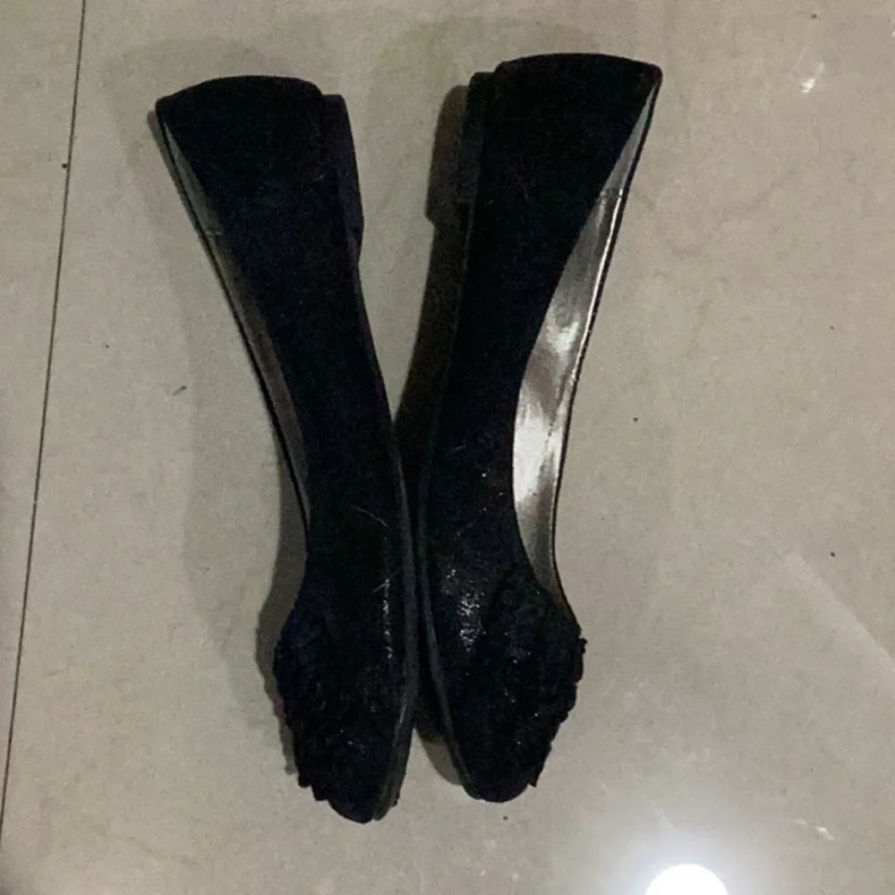 CL by Laundry Glamor Disco Fabric Slip On Ballet Flats, Black SZ 10 - Picture 2 of 8